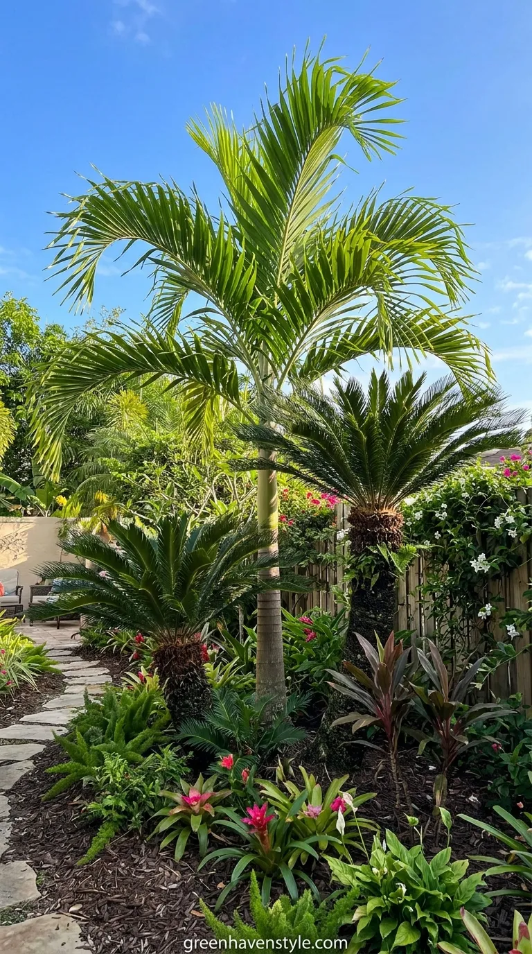 1. Layered Palm Groupings