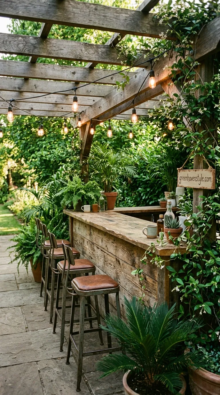 1. Rustic Wooden Bar