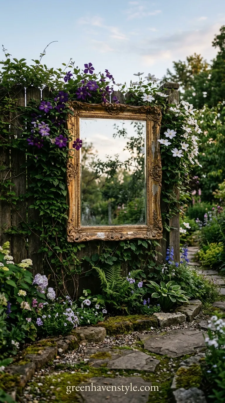 10. Vintage Mirror Garden Illusion