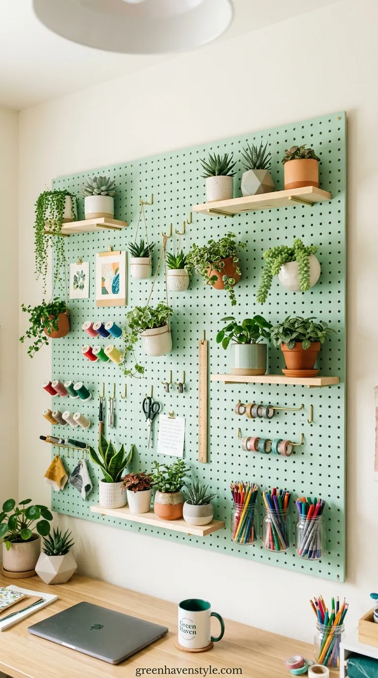 11. Pegboard Plant Display