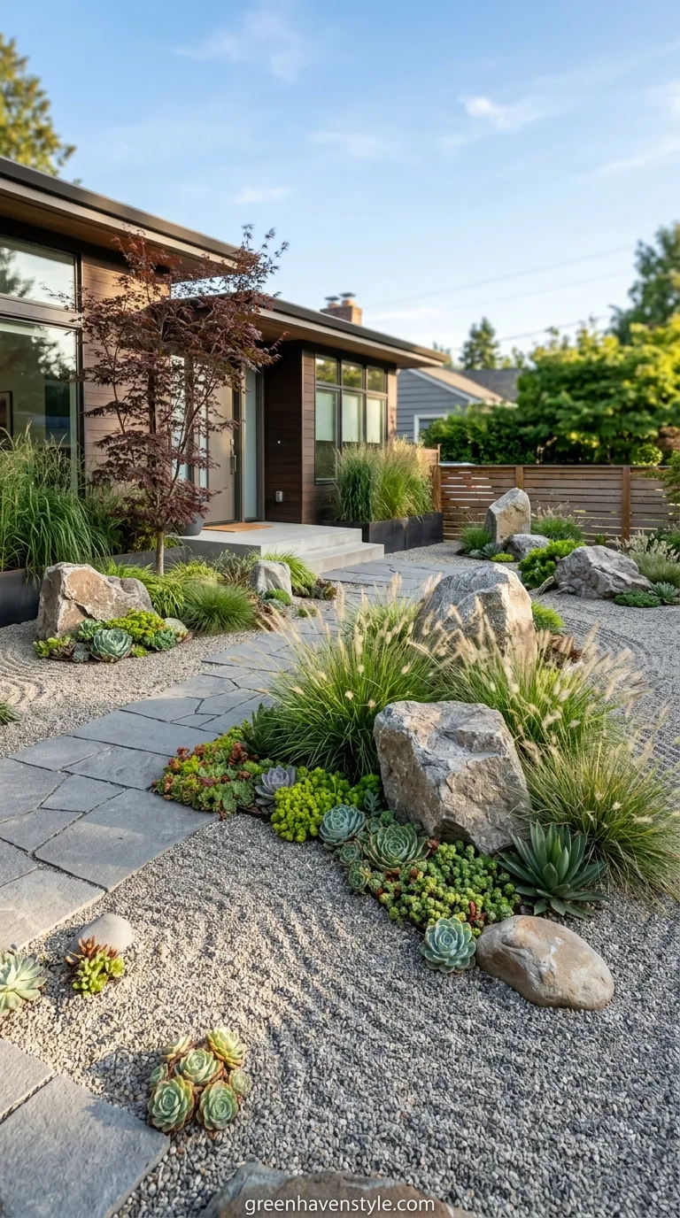 12. Minimalist Rock Garden