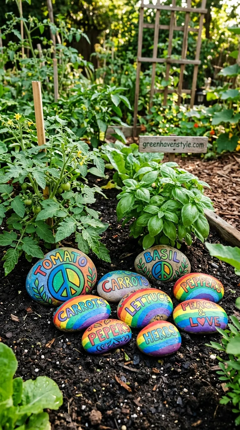 12. Painted Rock Garden Markers