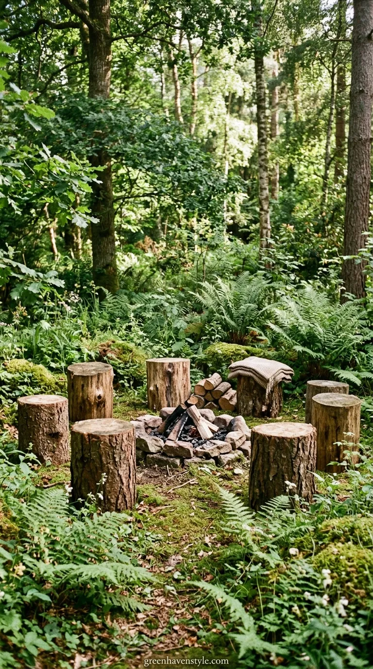 13. Log Stump Seating