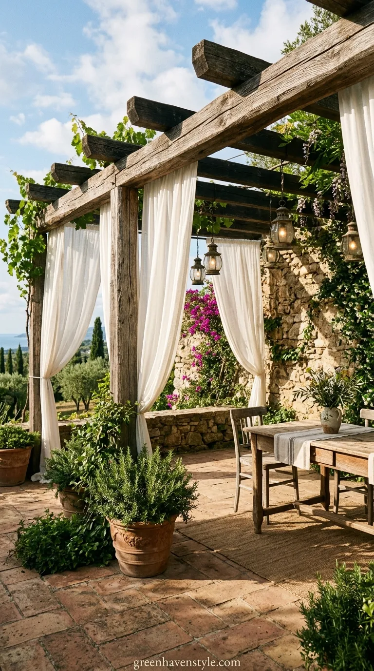 14. Rustic Wooden Pergola