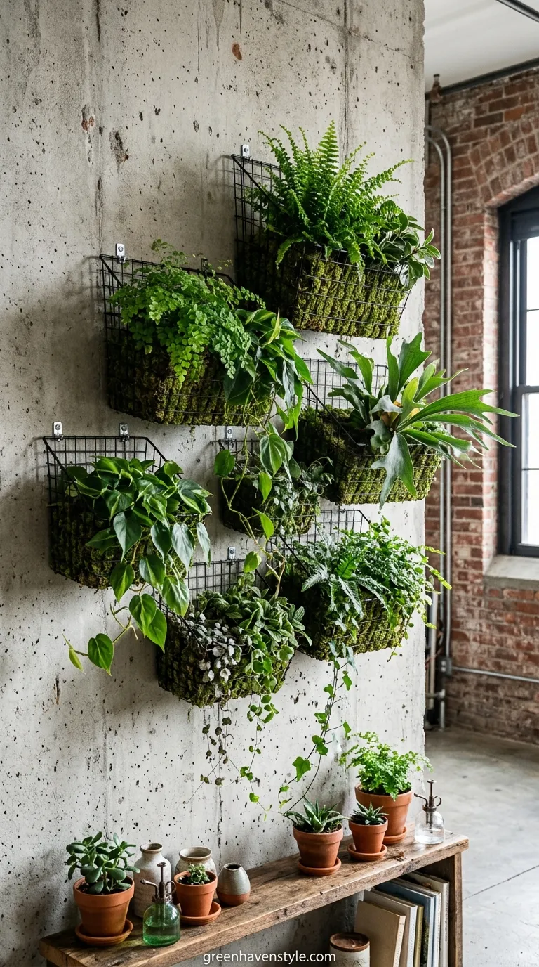 16. Wire Basket Wall Garden