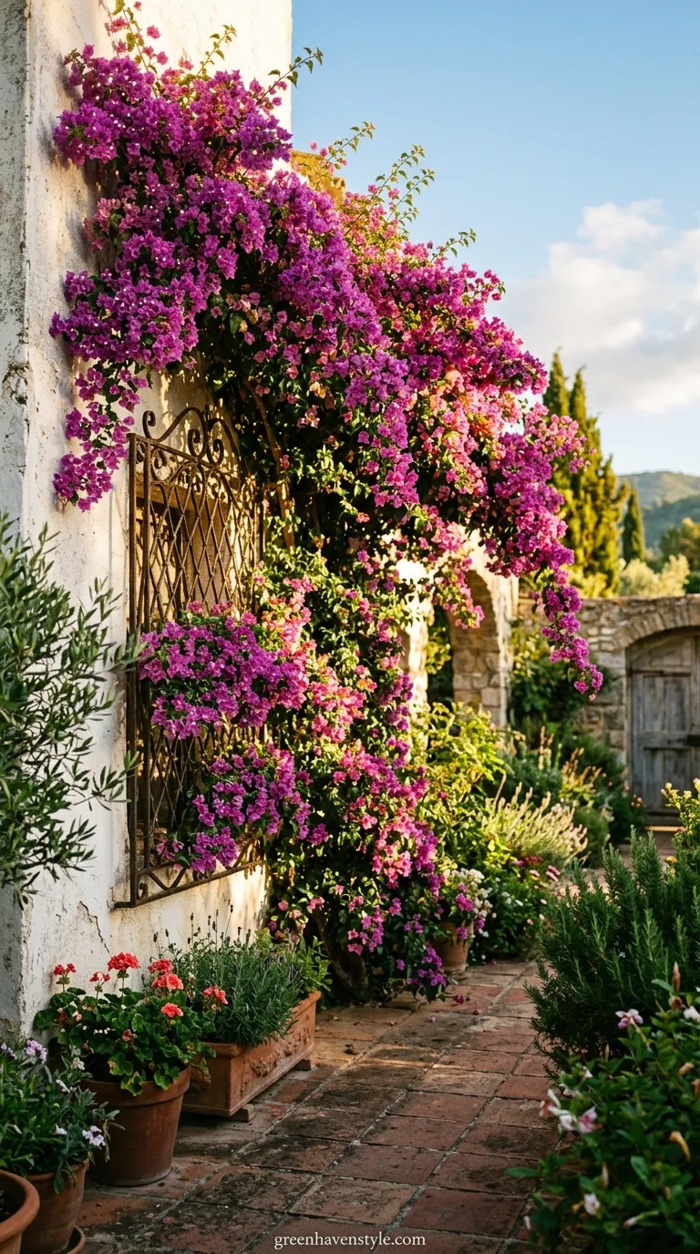 3. Climbing Bougainvillea Wall