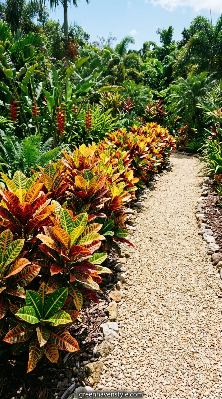 3. Colorful Croton Borders