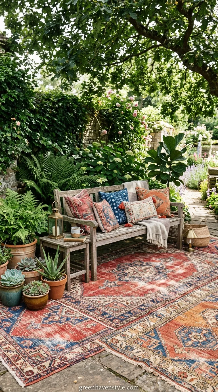 3. Vintage Rug Layering