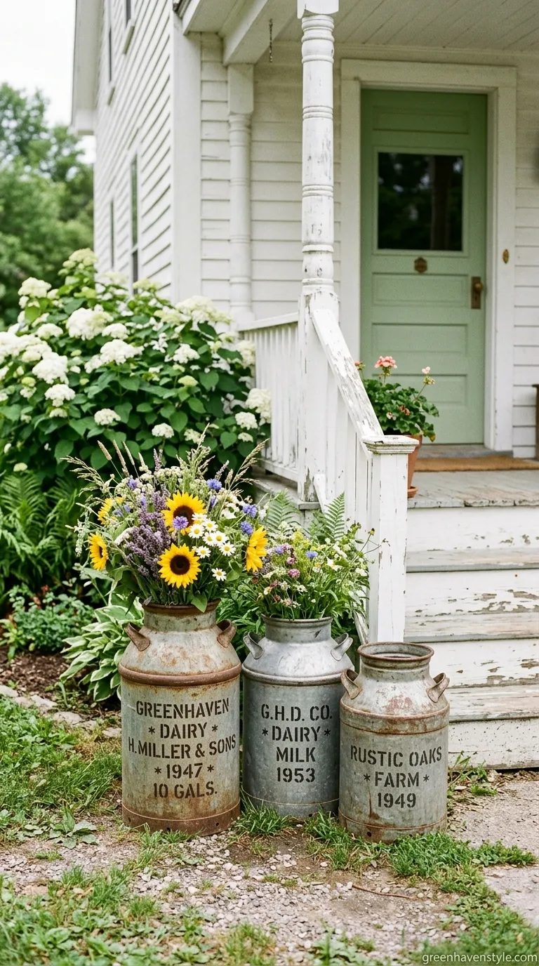 4. Antique Milk Can Arrangement