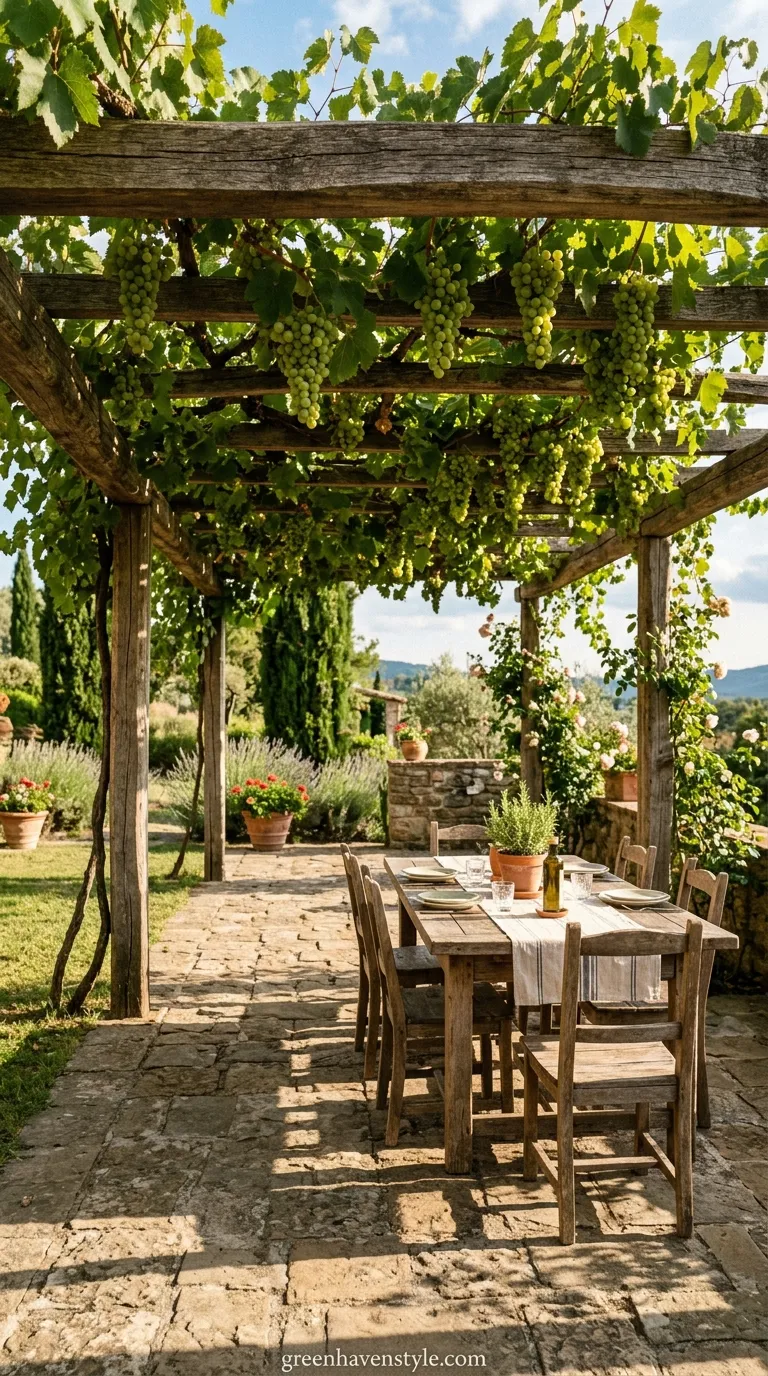 5. Pergola with Grape Vines