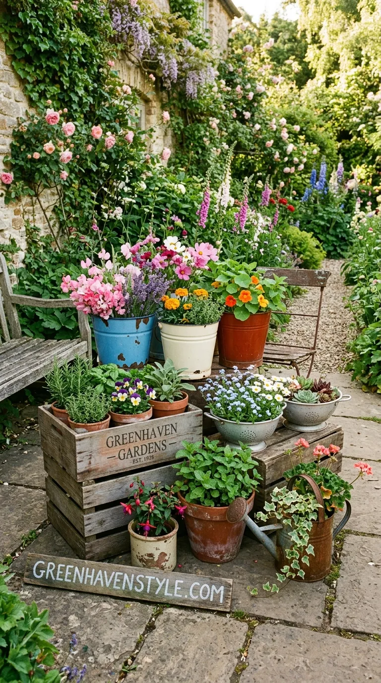5. Repurposed Container Gardens