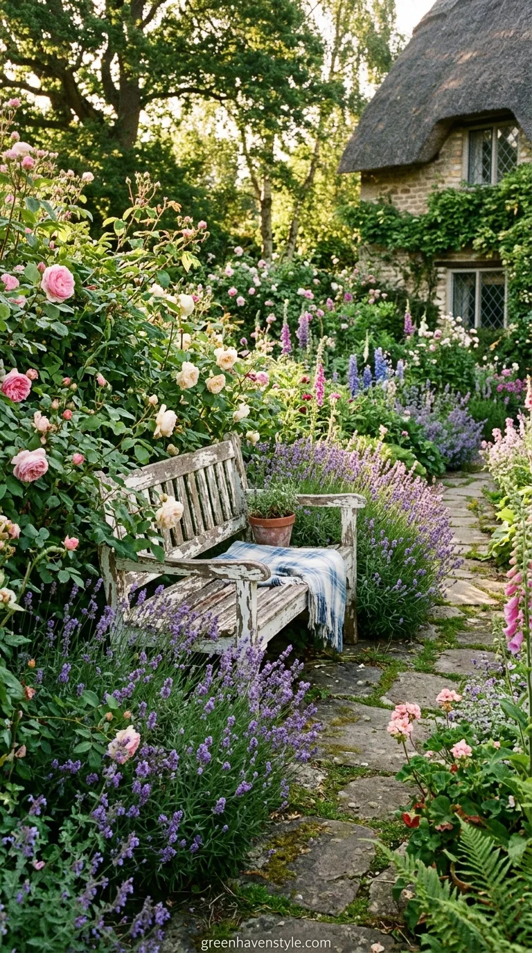 5. Weathered Garden Bench