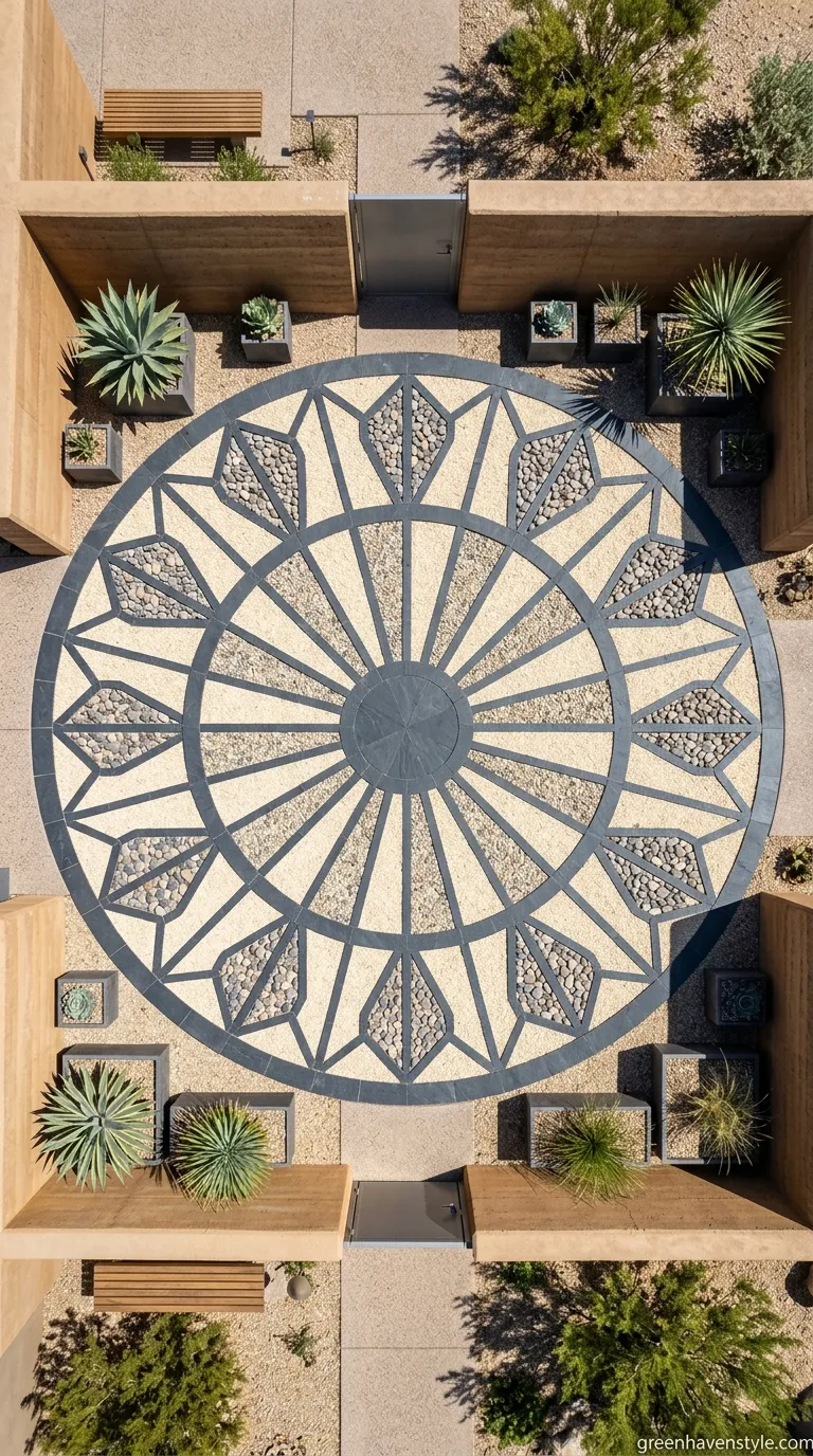 6. Gravel and Paver Mosaic