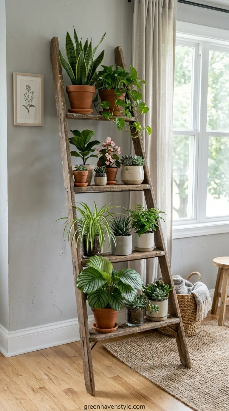 6. Ladder Shelf Plant Stand