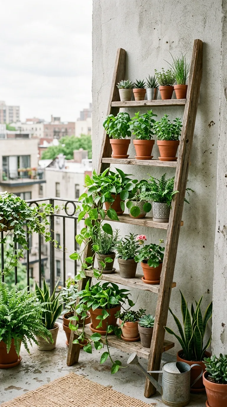 6. Ladder Shelf Planter