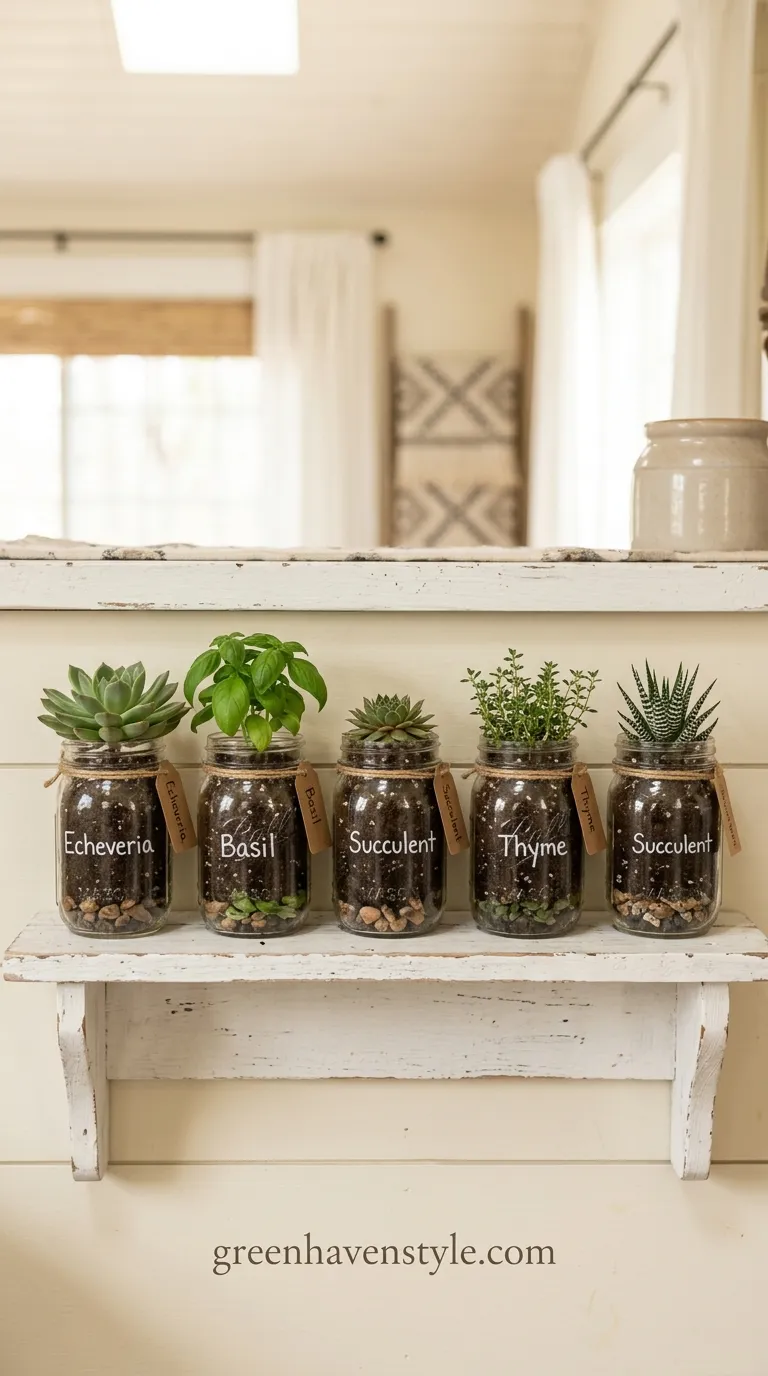 7. Mason Jar Planter Set