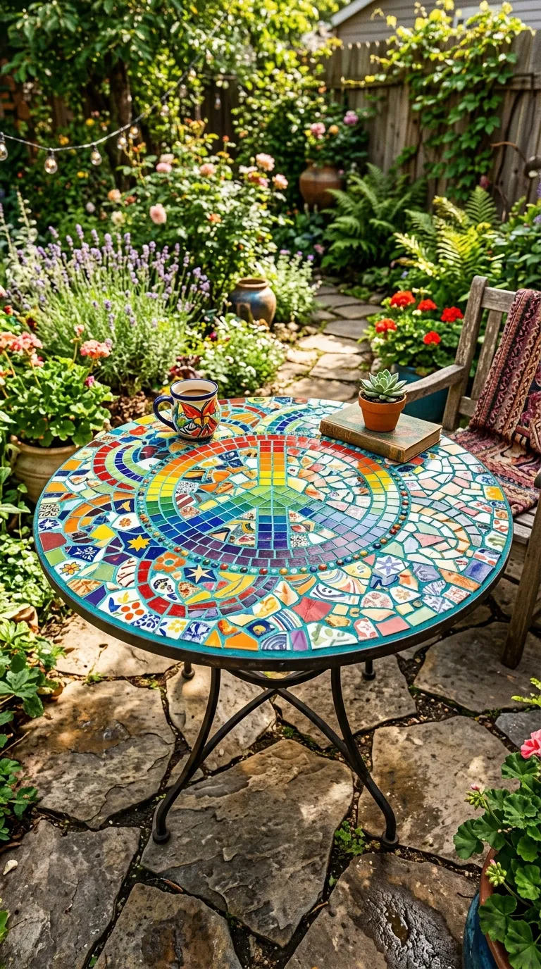 7. Mosaic Garden Table