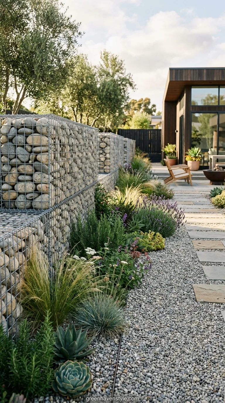 8. Gabion Stone Wall