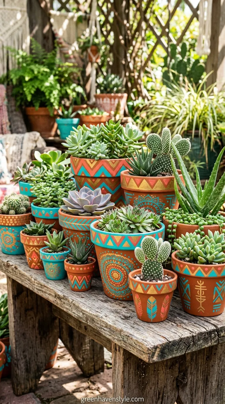 8. Painted Terra Cotta Pots