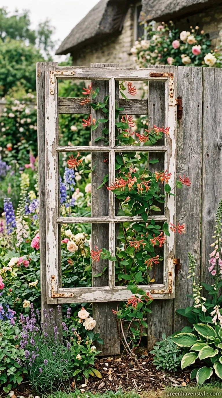 8. Window Frame Garden Art