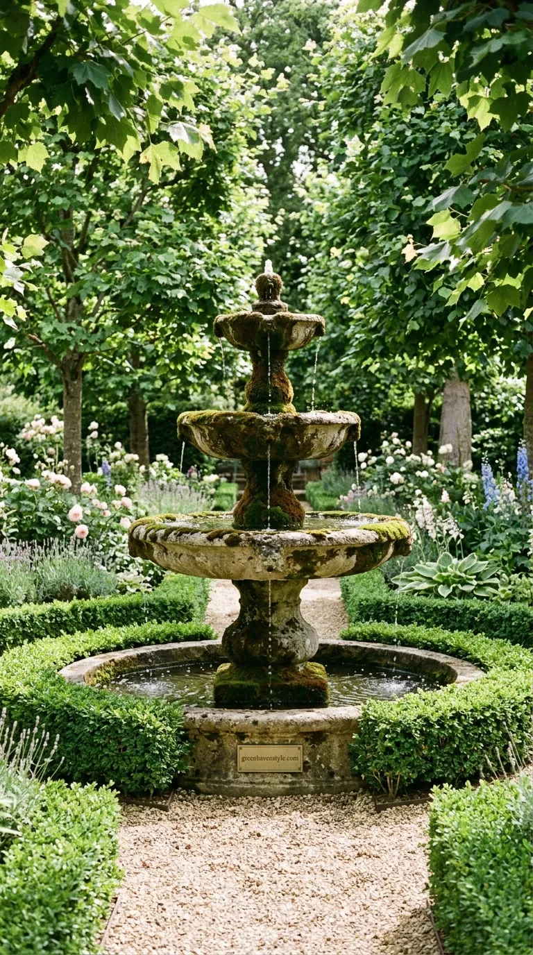 9. Antique Fountain Centerpiece