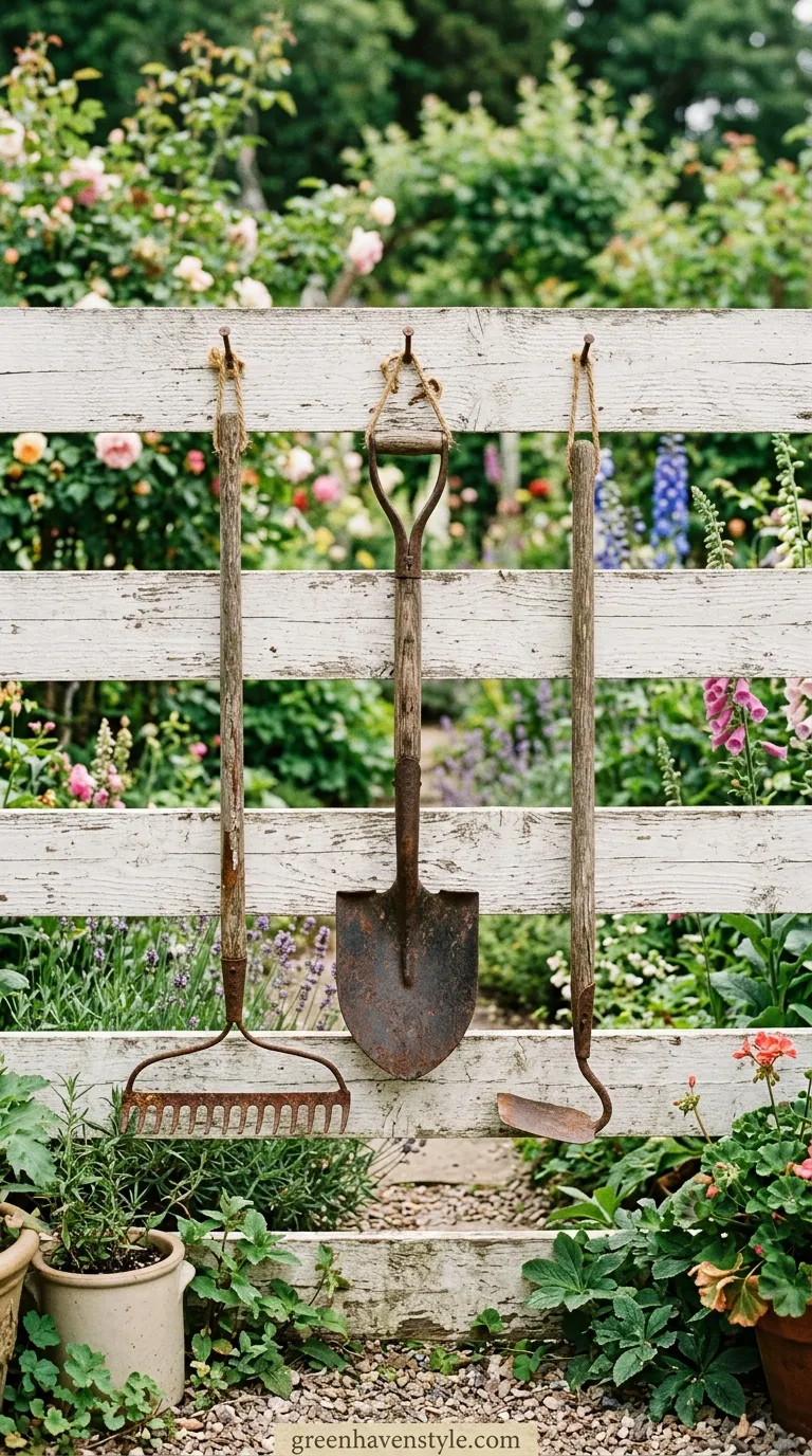 Antique Garden Tools as Wall Art