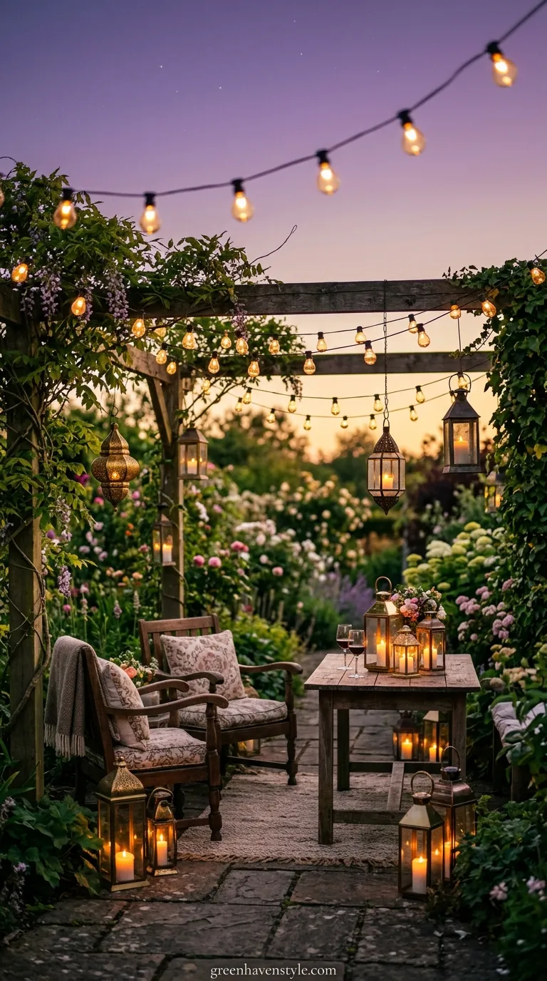 Boho String Lights and Lanterns