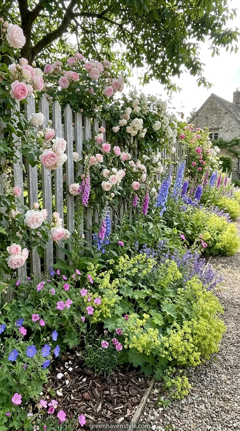 Climbing Rose Fence Line