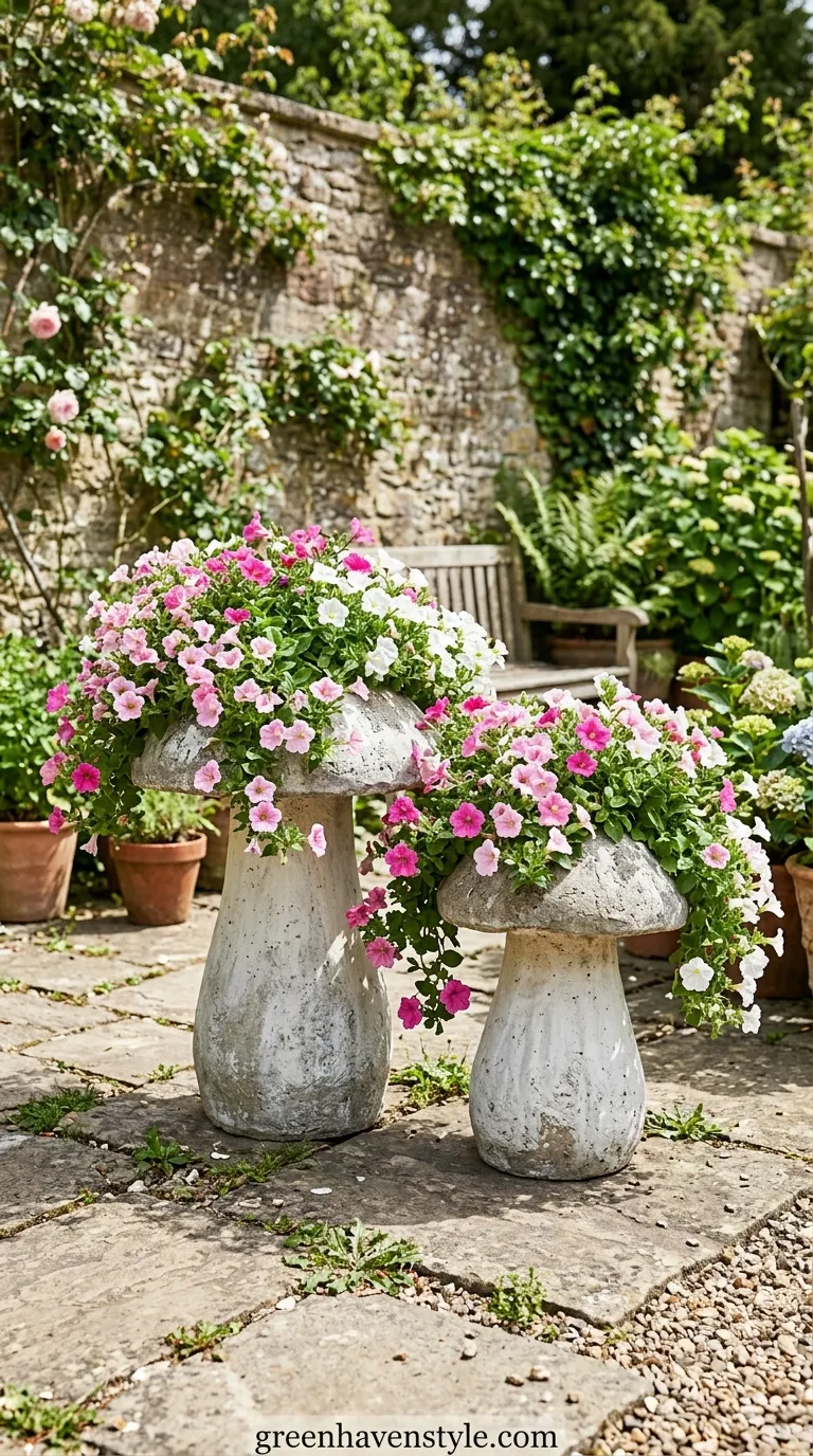 Concrete Mushroom Planters