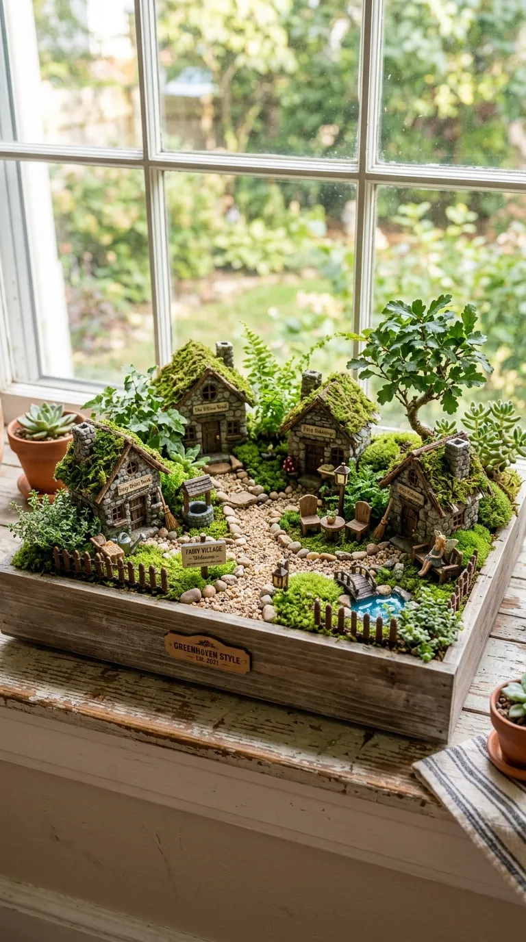 Contained Windowsill Village