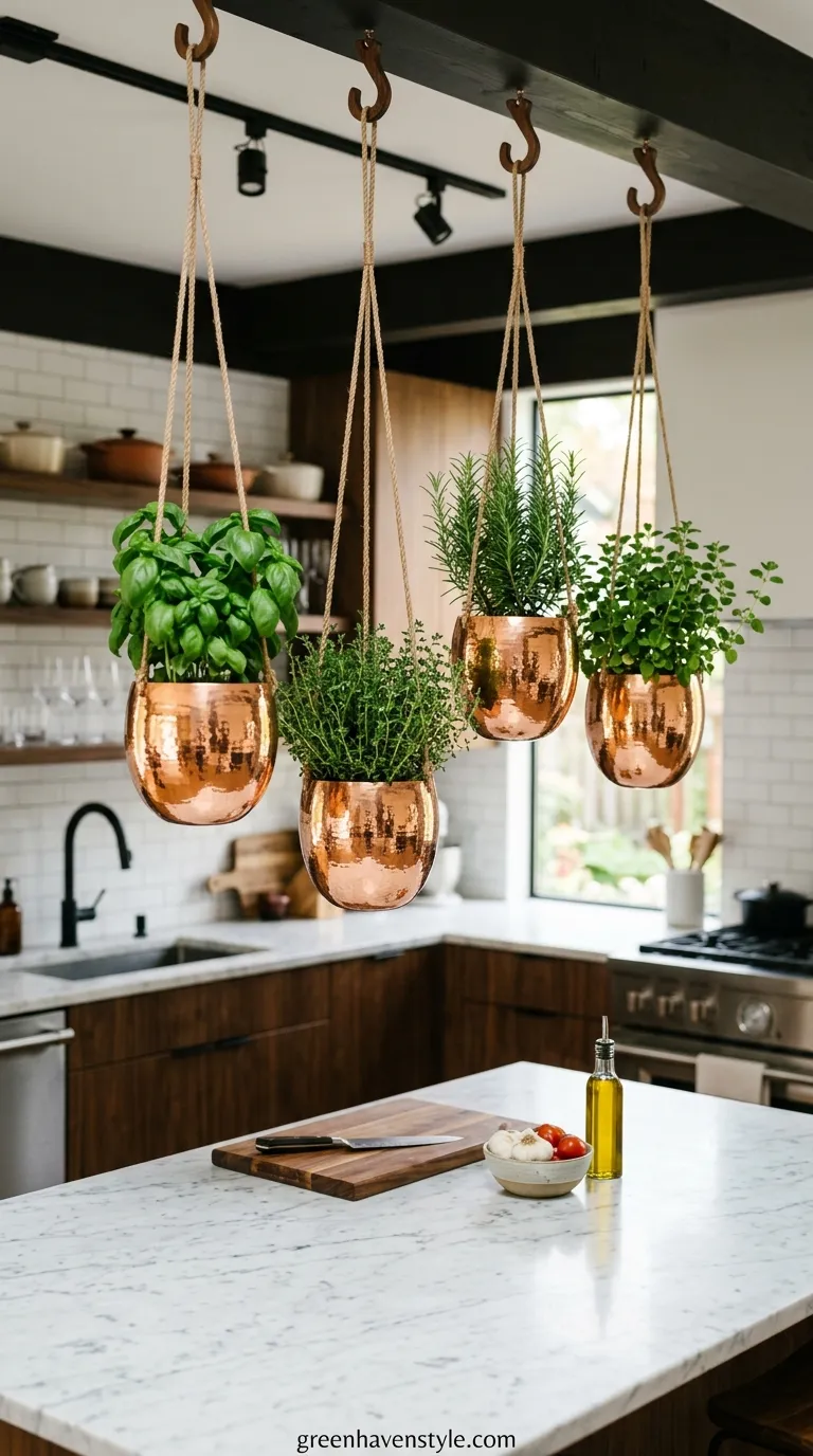 Copper Hanging Planters