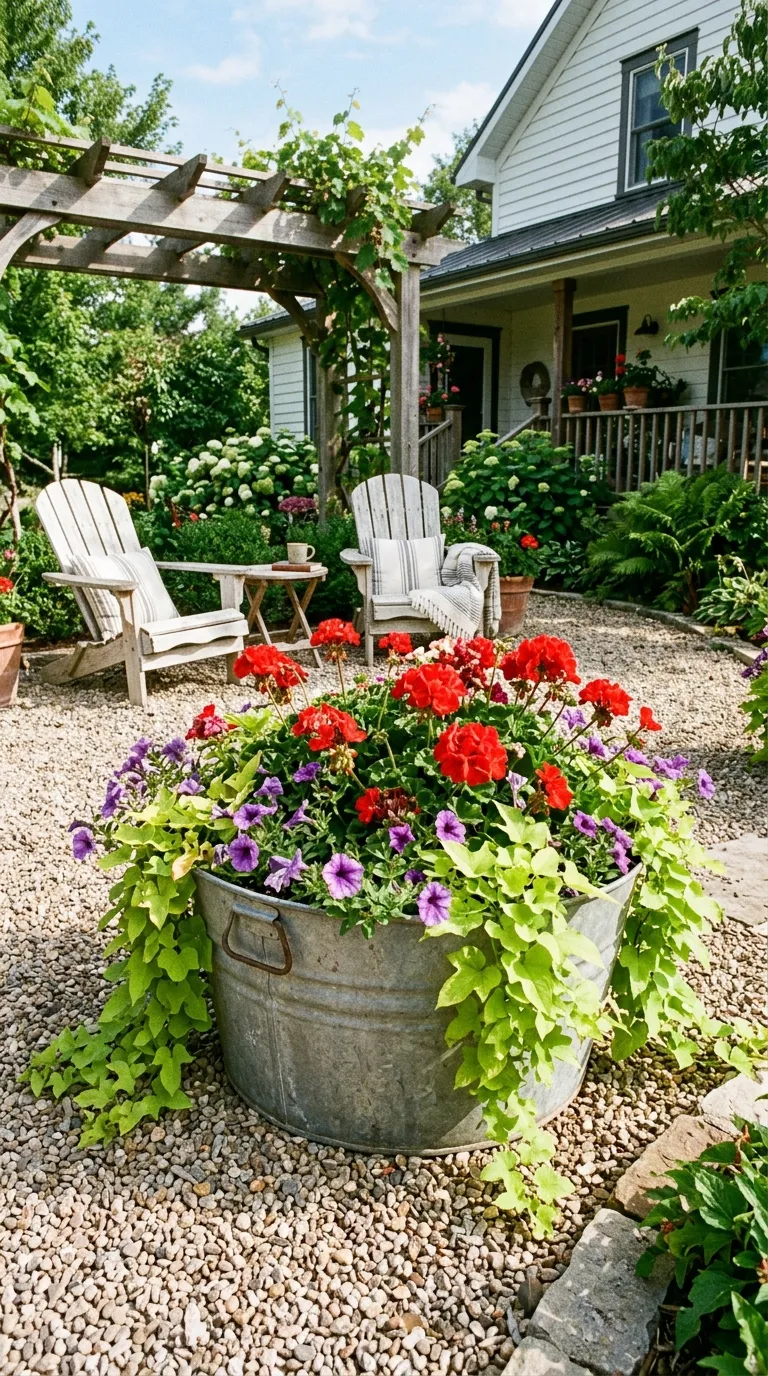 Galvanized Metal Tub Garden