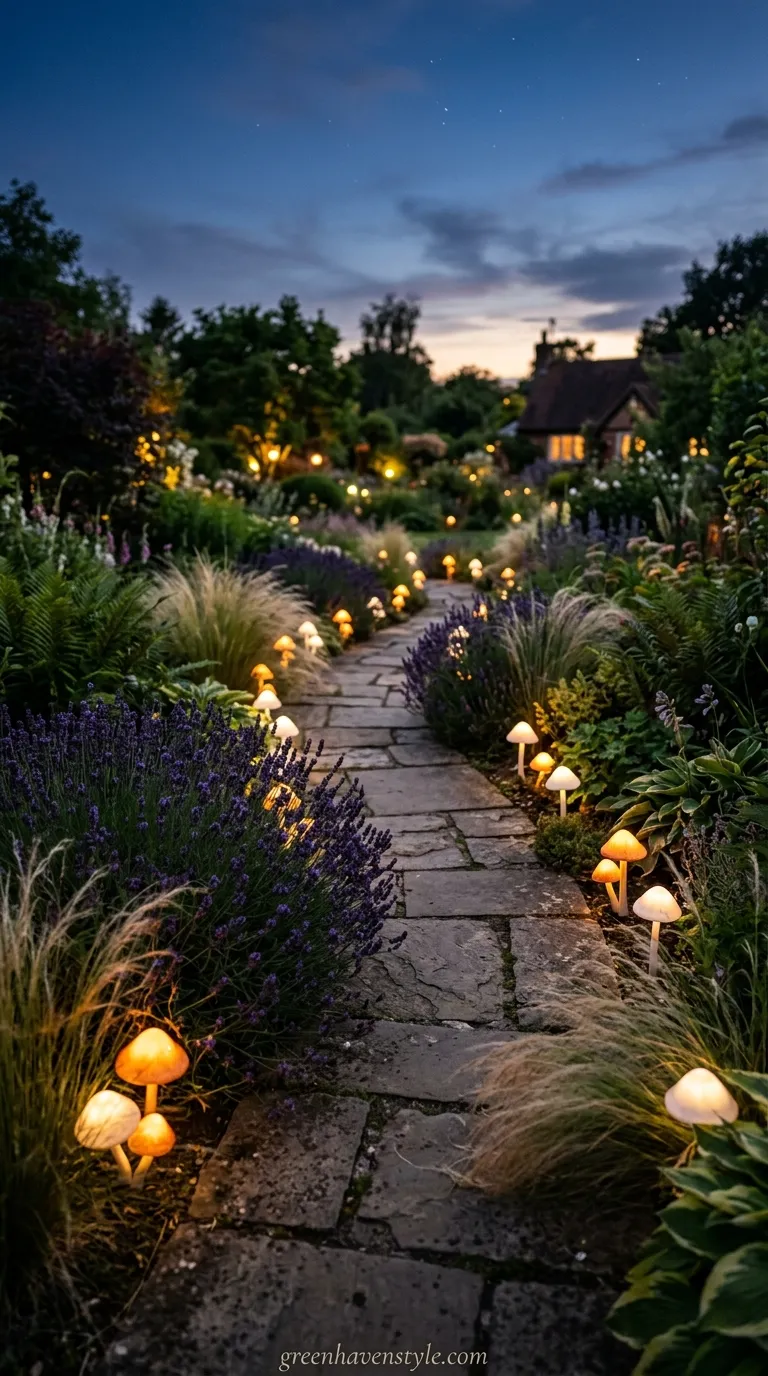Glowing Solar Mushroom Lights