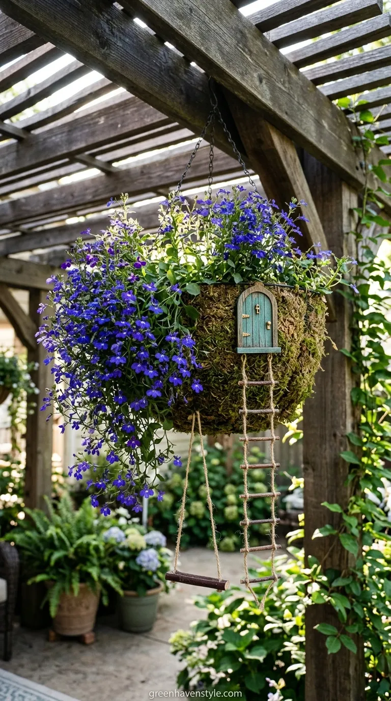 Hanging Basket Fairy Hideaway