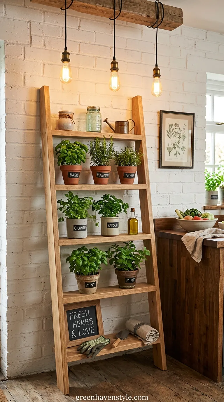 Ladder Shelf Garden Display