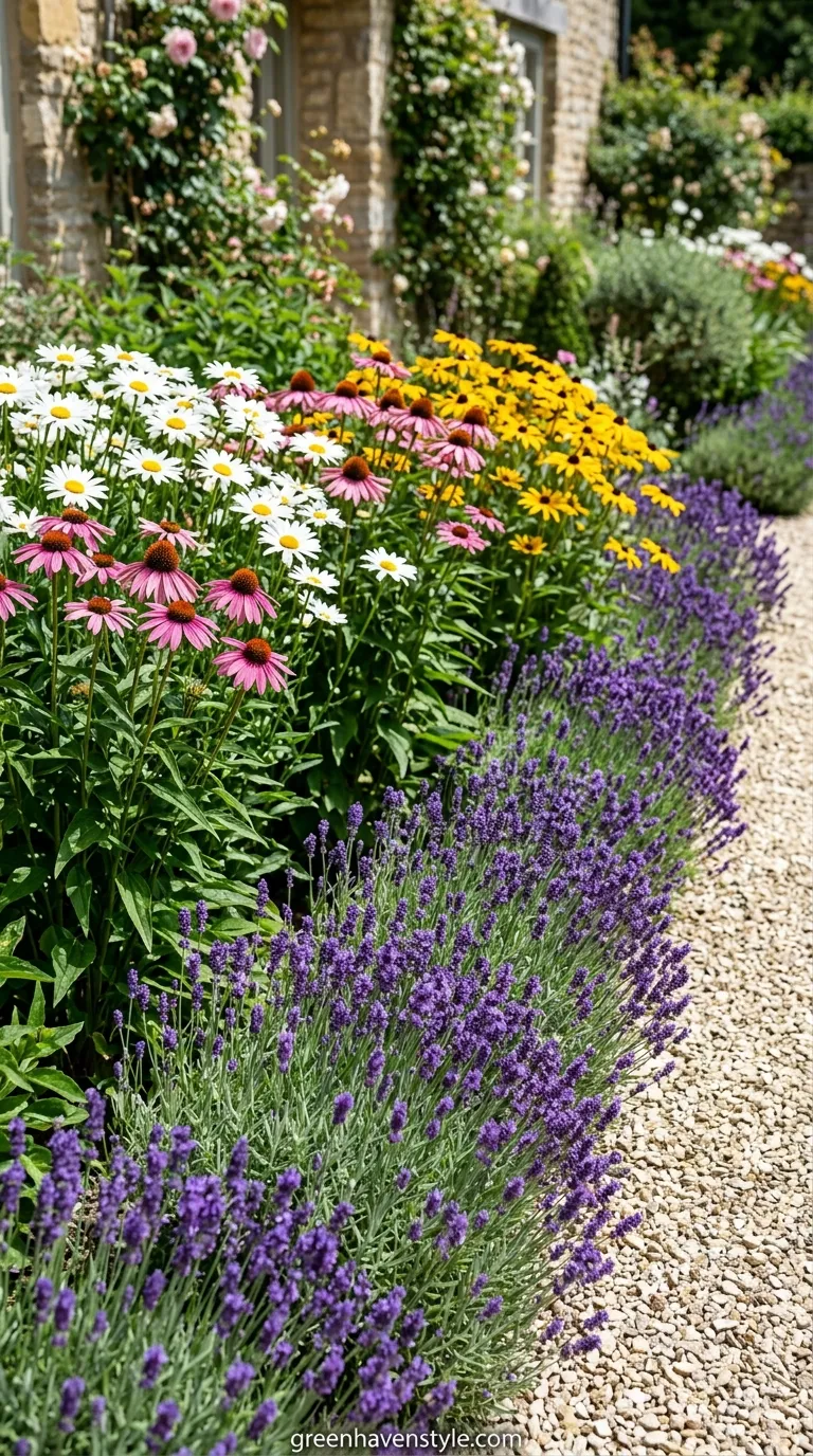 Lavender Hedge with Tall Perennials