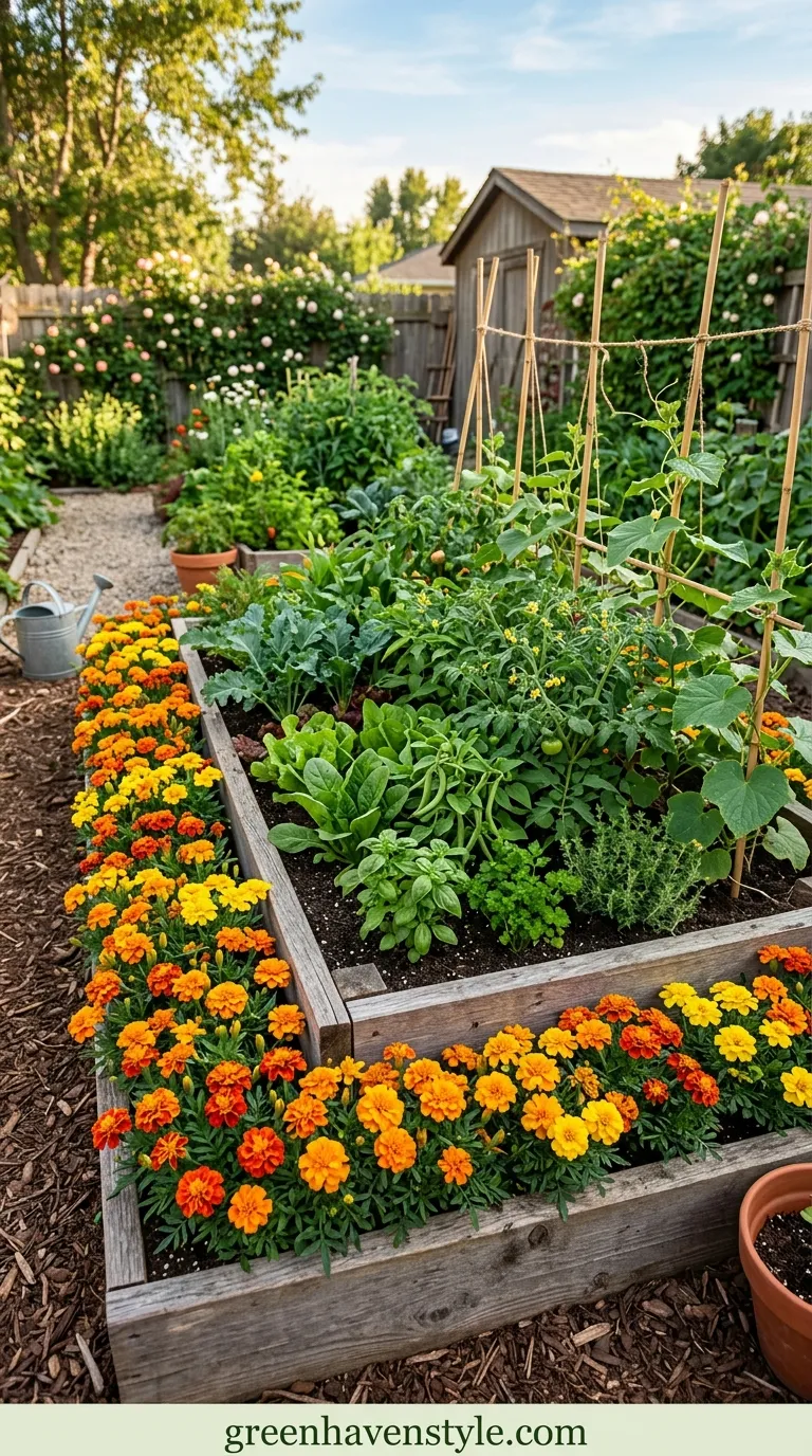 Marigold Vegetable Border