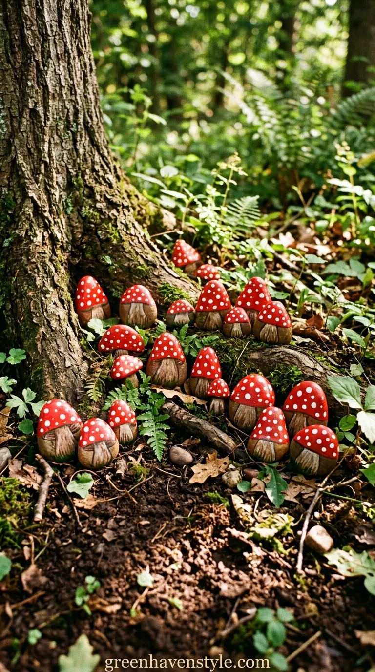 Painted Rock Mushrooms