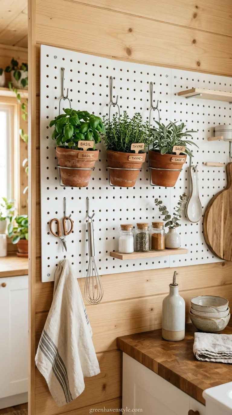 Pegboard Herb Display