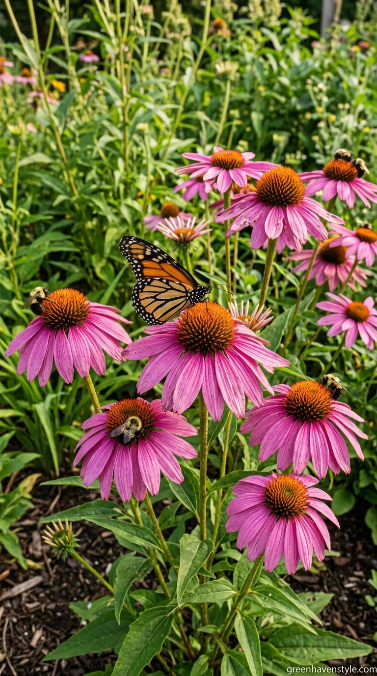 Purple Coneflower Clusters