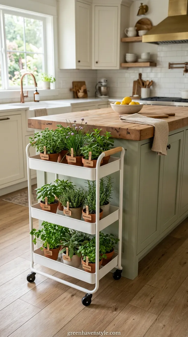 Rolling Cart Herb Station