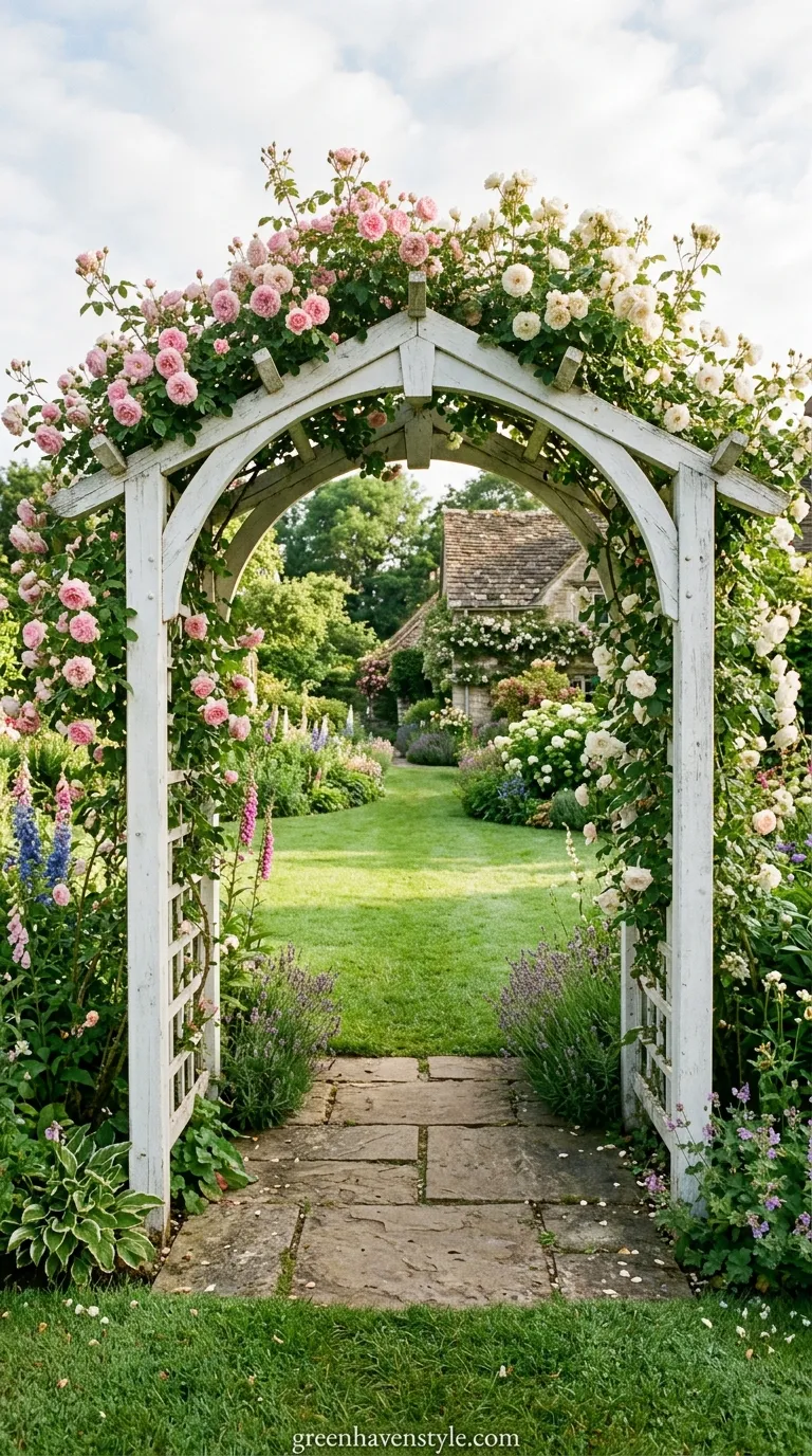 Rose Covered Arbor Entrance