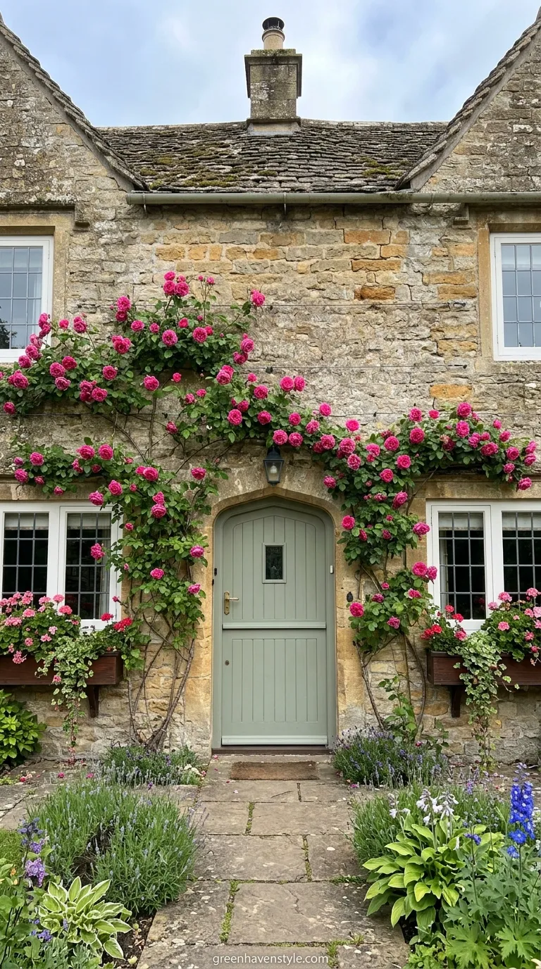 Rose Covered Cottage Wall