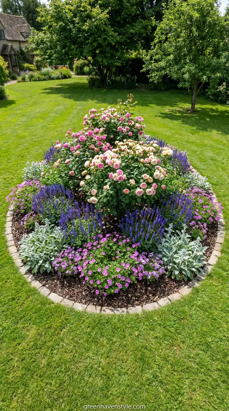 Shrub Rose Island Bed