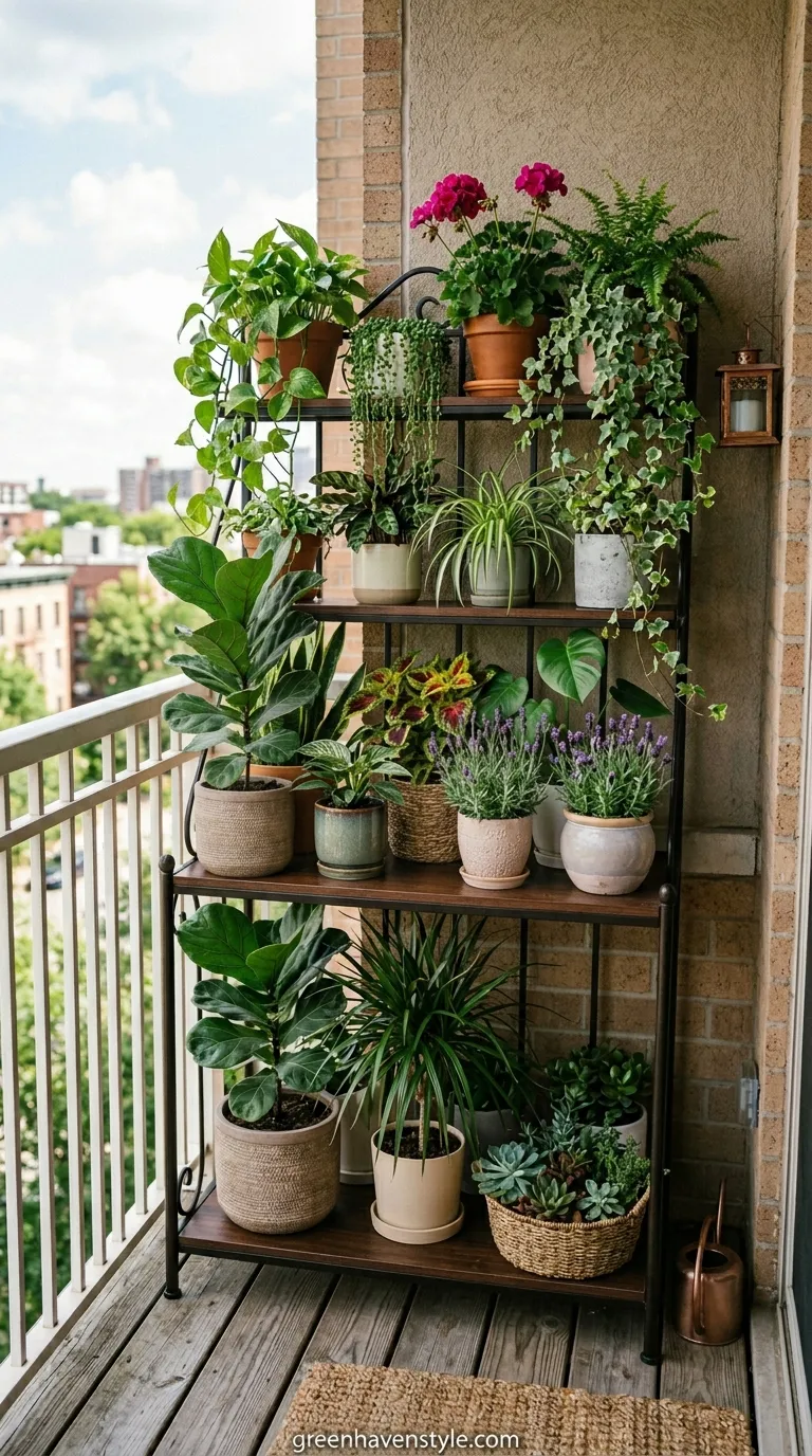 Tiered Plant Stand Arrangement