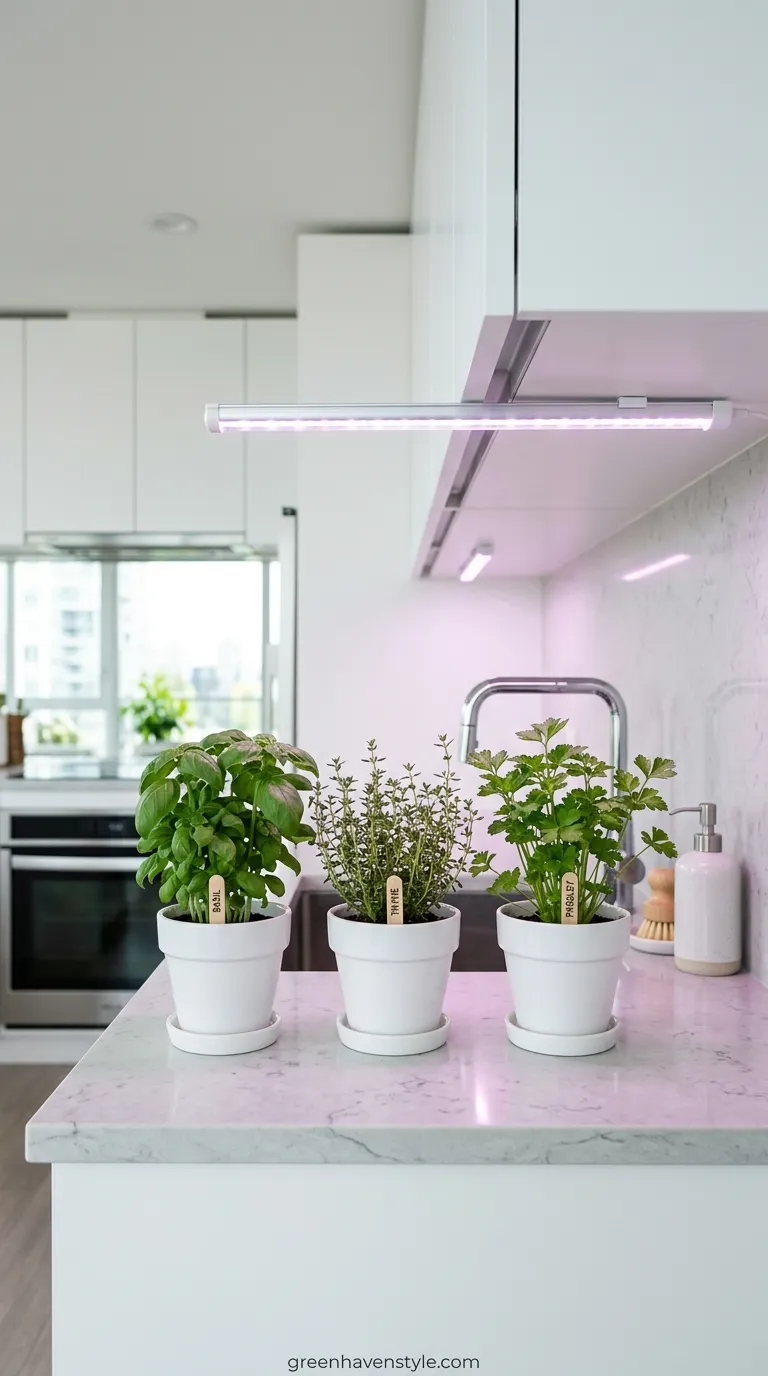 Under Cabinet Grow Light Setup