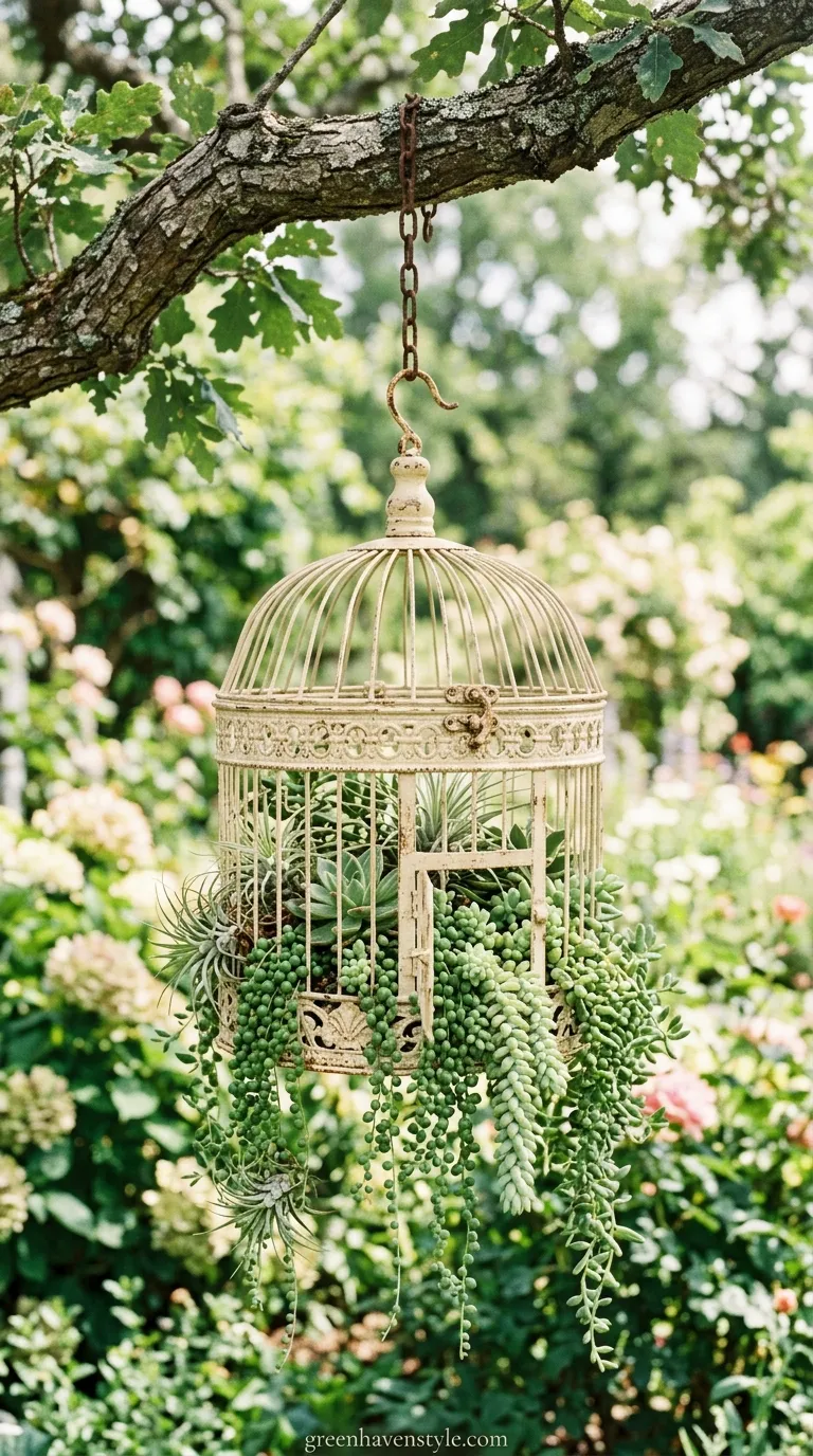 Vintage Birdcages as Hanging Decor