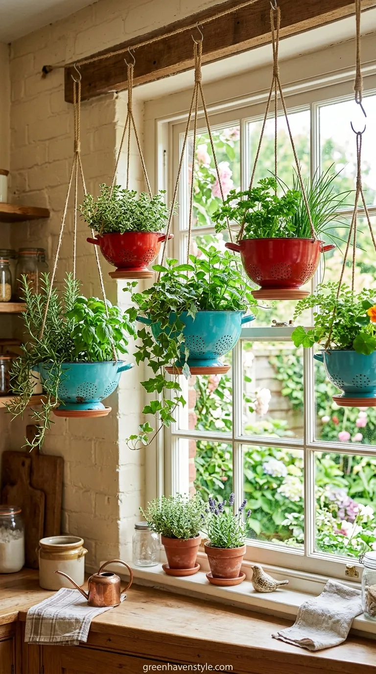 Vintage Colander Planters