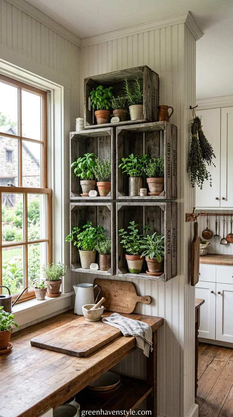 Vintage Crate Shelves