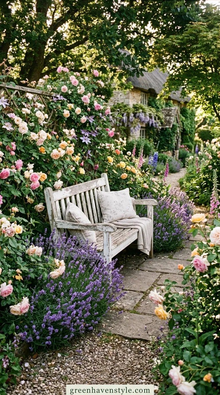 Vintage Garden Bench Nook